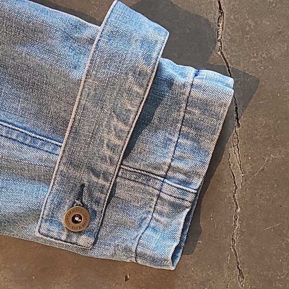 VINTAGE LIZ CLAIBORNE MOTO MILITARY STYLE JEAN JACKET - Picture 7 of 11